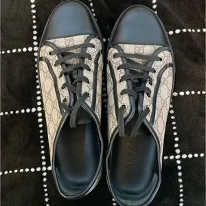 California GG PU Fabric Low-Top Sneaker, Beige/Black NEW AUTHENTIC GUCCI MAXI GG LOW TOP MEN main image 4